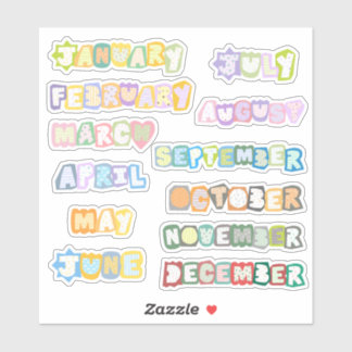 months of a year journal stickers