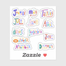 Months of the Year Stickers