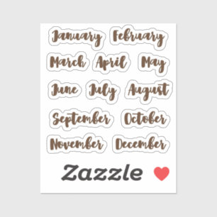 Months of the year tiny latte