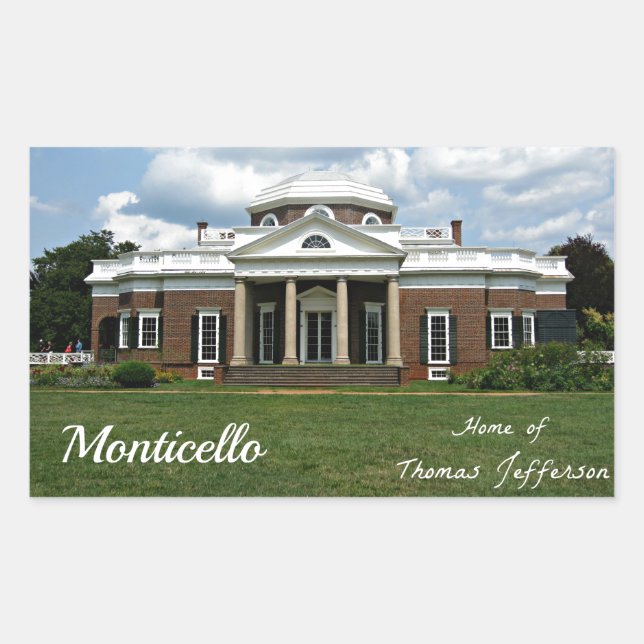 Monticello, Home of Thomas Jefferson Rectangular Sticker (Front)