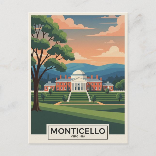 Monticello Virginia Travel Postcard (Front)