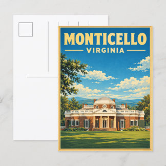 Monticello Virginia Vintage Travel gifts Postcard