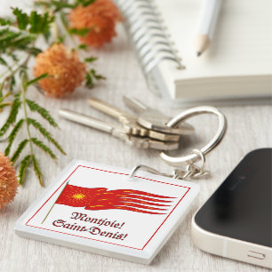 Montjoie! Saint-Denis! Red Oriflamme with Sun Key Ring