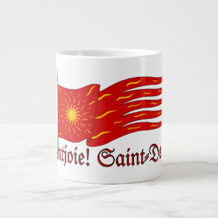 Montjoie! Saint-Denis! Red Oriflamme with Sun Large Coffee Mug