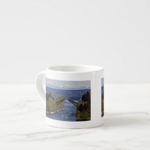 Montlake Bridge and Cascade Mountains Espresso Cup
