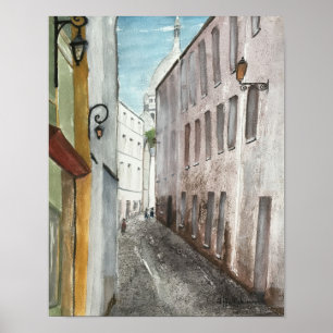 MONTMARTRE, PARIS, WATERCOLOR POSTER