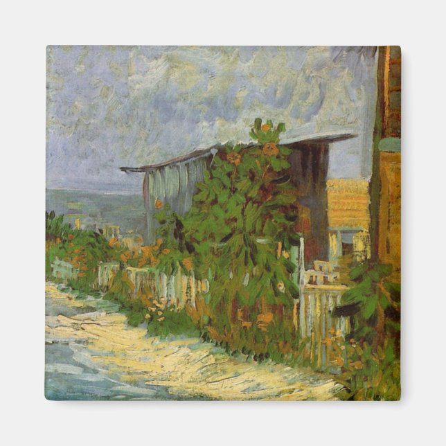 Montmartre Path and Sunflowers by Vincent van Gogh Magnet (Front)