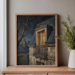 Montmartre Solitary Window Art Canvas Print<br><div class="desc">Have you ever wandered the steep, winding streets of Montmartre long after the cafes have closed, looking up at the ancient apartments and wondering what secrets are hidden behind a single lit pane of glass? This piece captures that exact, intimate Parisian mystery. By completely ignoring the bustling street level and...</div>