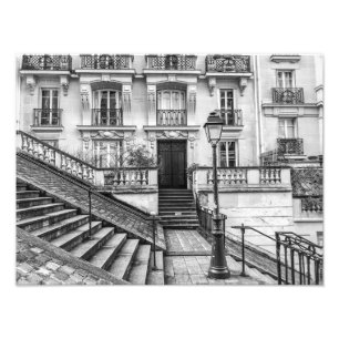 Montmartre Stairs Black and White - Photo Print