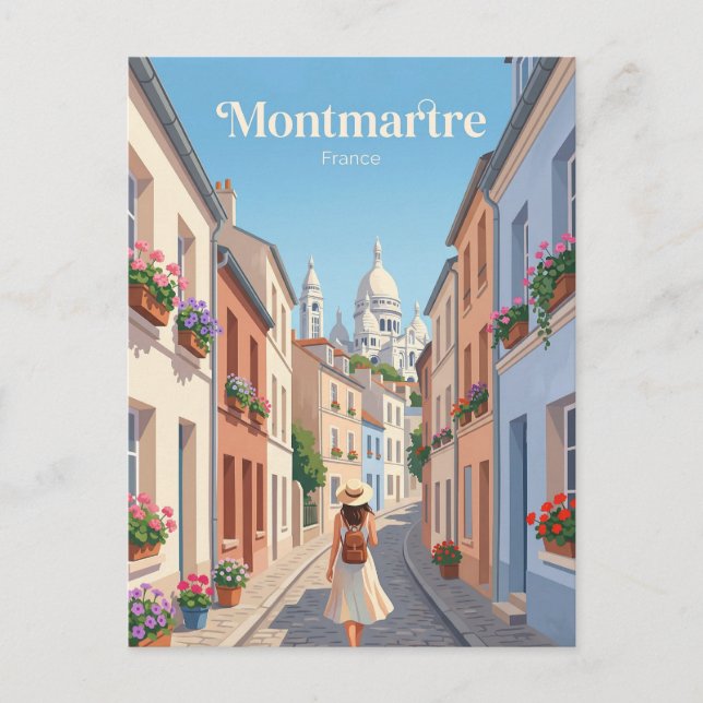 Montmartre Streets France Postcard (Front)