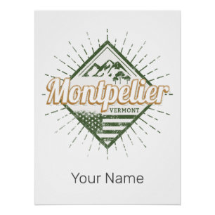 Montpelier Vermont City United States Vintage USA Poster