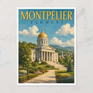 Montpelier Vermont State House GeoSaga Postcard