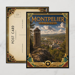 Montpelier Vermont Vintage Art Deco Golden Age Postcard