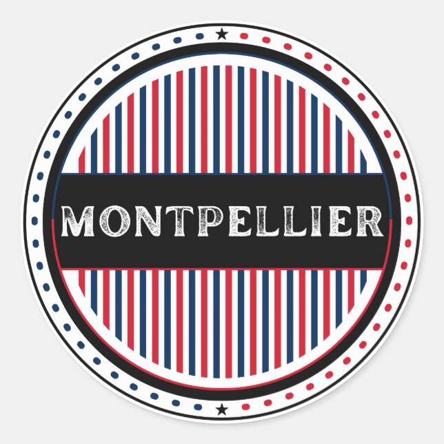 Montpellier City Pride Emblem – French Identity Classic Round Sticker