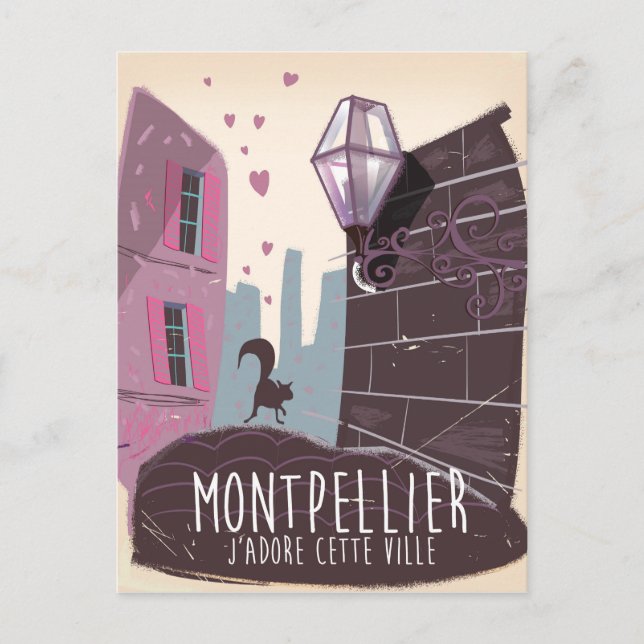 Montpellier France city travel poster Postcard (Front)