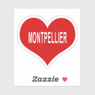 MONTPELLIER Red Love Heart Vinyl Sticker