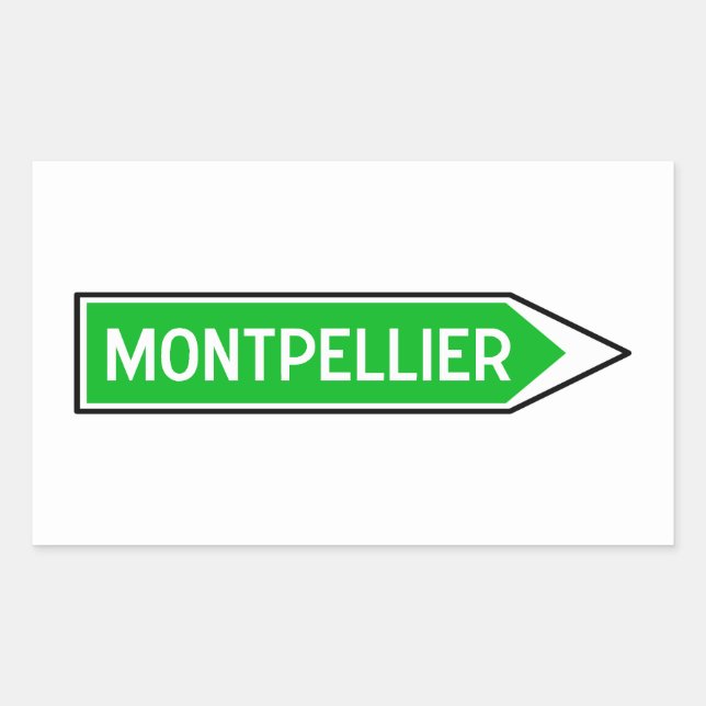 Montpellier, Road Sign, France Rectangular Sticker (Front)