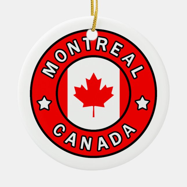 Montreal Canada Ceramic Tree Decoration (Front)
