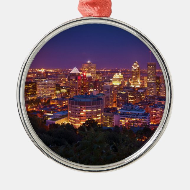 Montreal Canada City Skyline Belvedere Kondiaronk Metal Tree Decoration (Front)
