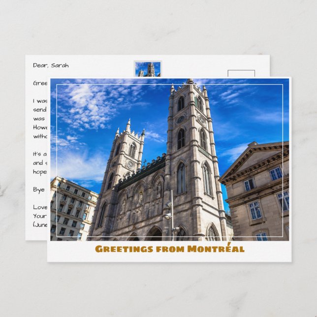 Montréal Canada Notre Dame Cathedral Modern Postcard (Front/Back)