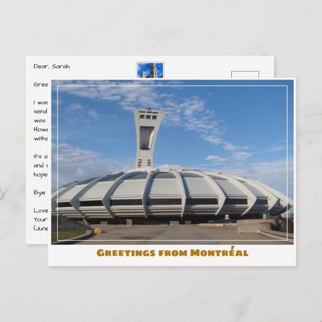 Montréal Canada Olympic Stadium Modern Postcard (Front/Back)