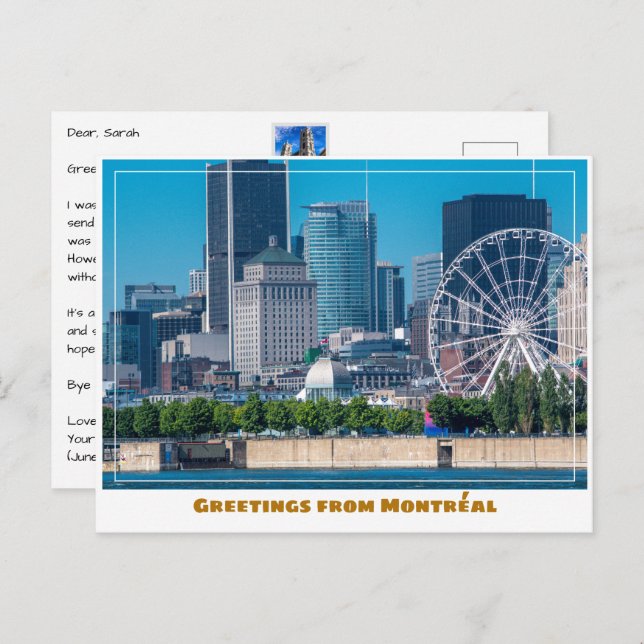 Montréal Canada Port & Skyline Modern Postcard (Front/Back)
