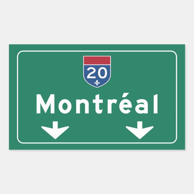 Montreal, Canada Road Sign Rectangular Sticker (Front)