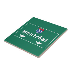 Montreal, Canada Road Sign Tile