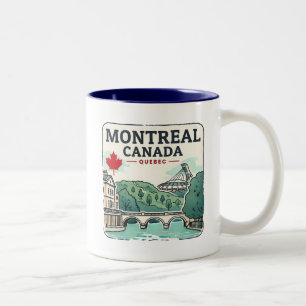 Montreal Canada Simple City Skyline  Two-Tone Coffee Mug