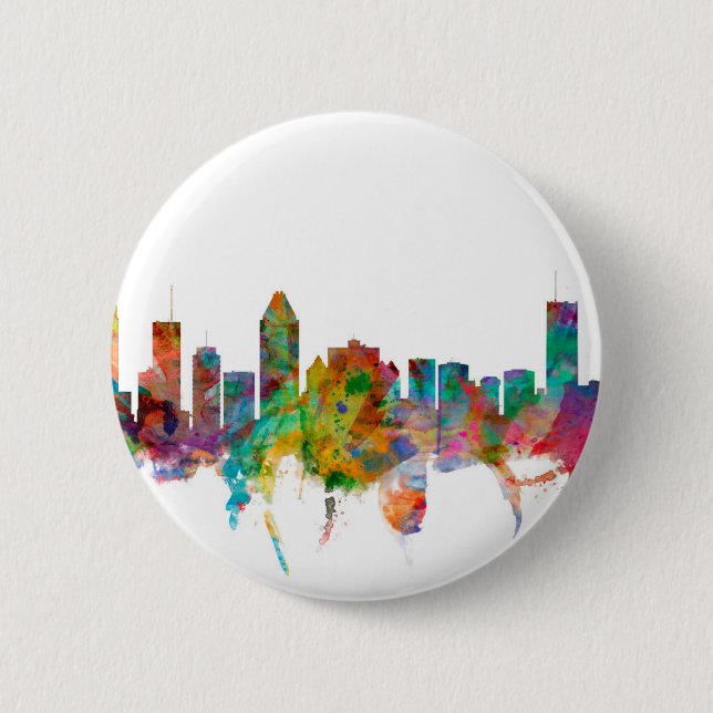 Montreal Canada Skyline 6 Cm Round Badge (Front)