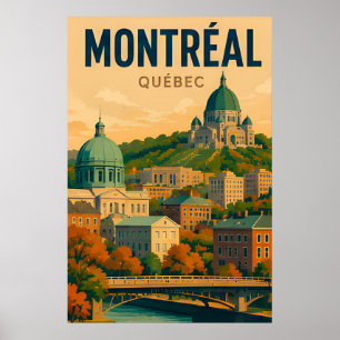 Montreal Canada Skyline Historic City Travel Poster