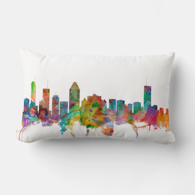 Montreal Canada Skyline Lumbar Cushion (Front)