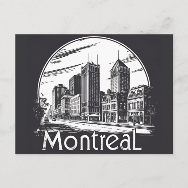 Montreal Canada Vintage Skyline  Postcard (Front)