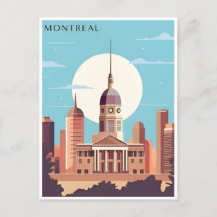 Montreal Canada vintage tourism illustration city Postcard