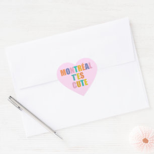 montreal city modern typography cute heart sticker