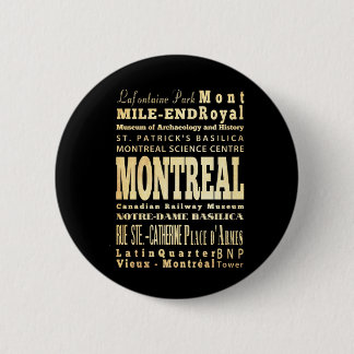 Montreal City of Canada Typography Art 6 Cm Round Badge