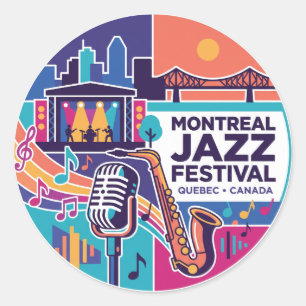 Montreal Jazz Festival Canada Classic Round Sticker