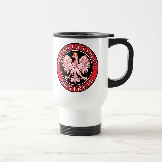 Montreal Polish Canadian Eagle Travel Mug (Right)