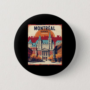 Montreal Quebec Canada 1950s Vintage Travel Touris 6 Cm Round Badge