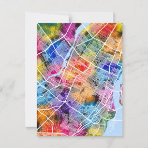Montreal Quebec Canada City Map Postcard