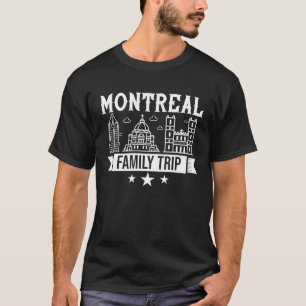 Montreal Quebec Canada City Trip Skyline Map Trave T-Shirt