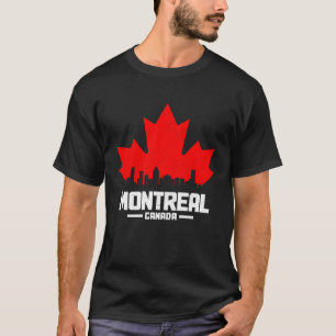 Montreal Quebec Canada Maple Leaf Canadian Flag Sk T-Shirt