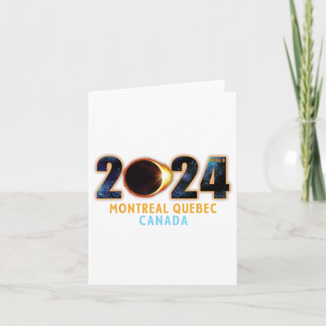 Montreal Quebec Canada Total Solar Eclipse 2024  Card (Front)
