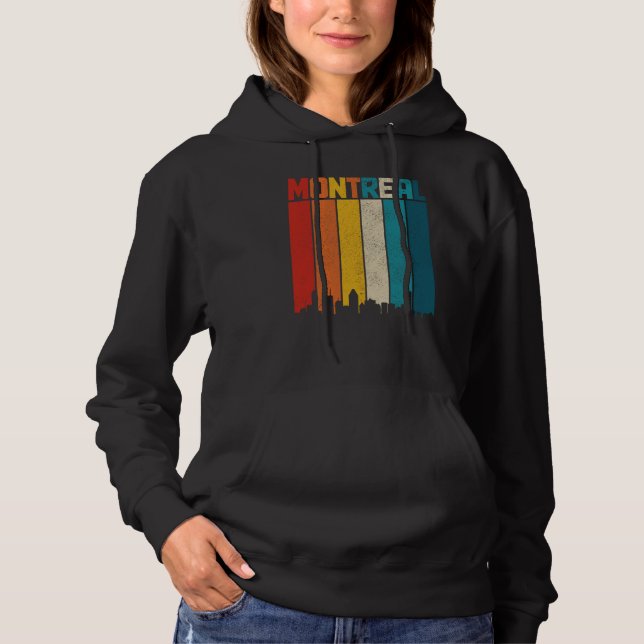 Montreal Quebec Skyline Vintage Retro Canada Canad Hoodie (Front)