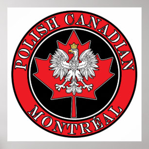 Montreal Round Polish Canadian Leaf Poster
