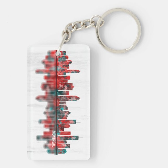 Montreal Skyline Key Ring (Back)
