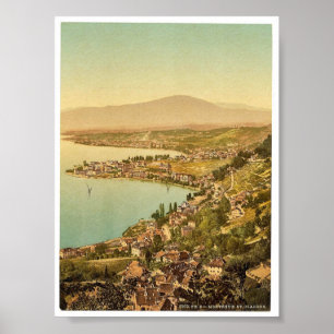 Montreux, and Clarens, Geneve Lake, Switzerland vi Poster