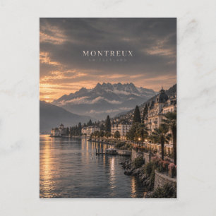 Montreux Cinematic Monochrome Art Postcard