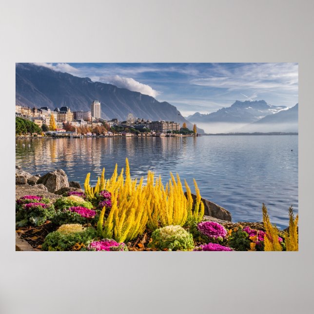 Montreux, Switzerland, Beautiful Lake Geneva View  Poster (Front)