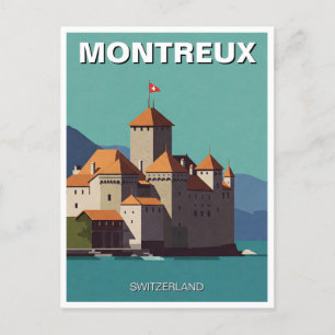 Montreux Switzerland Chateau de Chillon Abstract Postcard